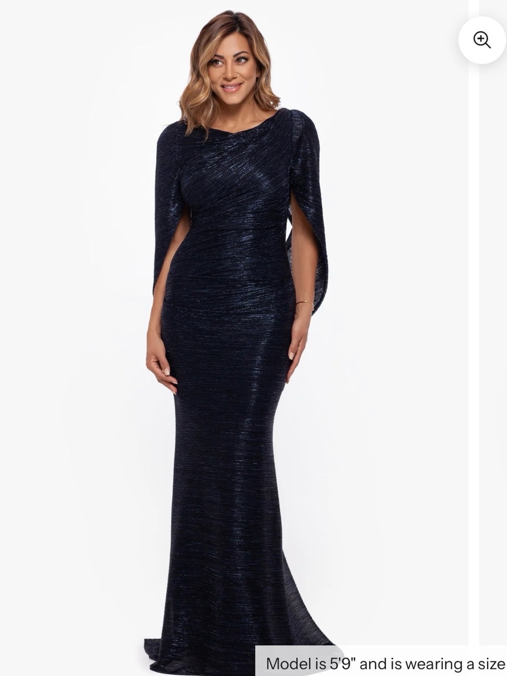 NEW BETSY AND ADAM Cape Sleeve Crepe Sheath Dress SZ 4 , Navy / Royal Blue, NEW